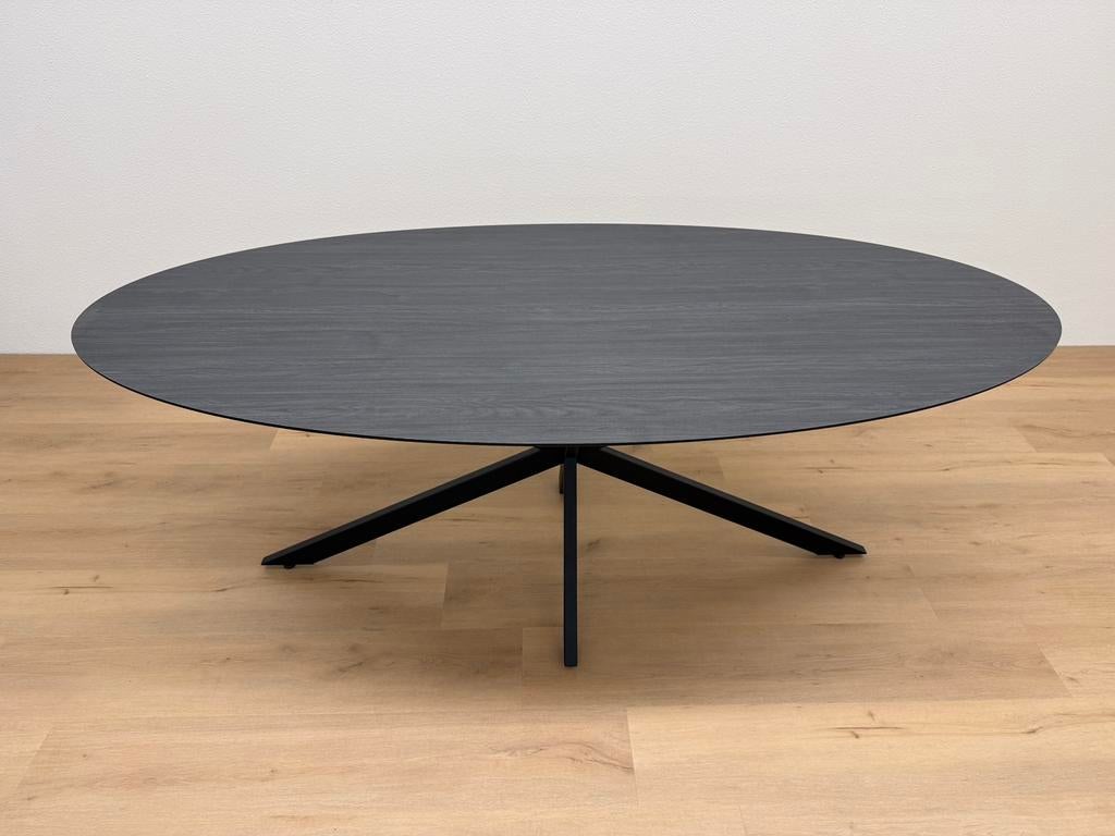 Ovale eettafel HPL Eiken 200x100 - Direct Leverbaar, 100 tot 150 cm, 200 cm of meer, Ophalen of Verzenden, Zo goed als nieuw