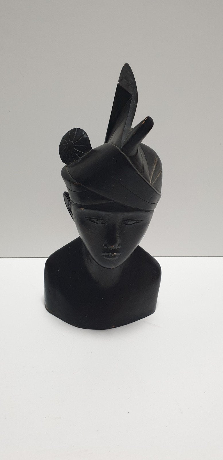 2272)Balinees houtsnijwerk bust man ebbenhout, Ophalen of Verzenden