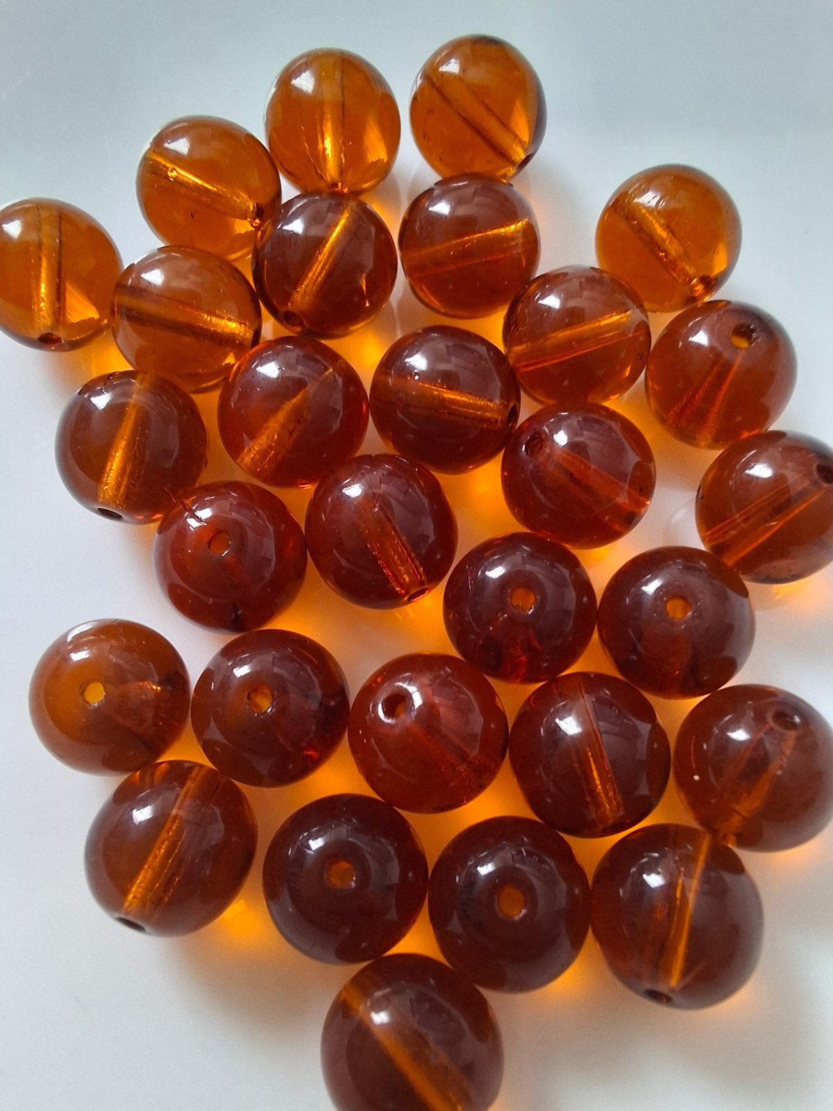 29 stuks 8 mm glaskralen bruin oranje kralen partij, Kraal, -, -, Nieuw