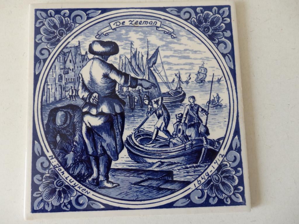 Tegel.  de Zeeman 1649-1712 Luyken, Ophalen of Verzenden, Zo goed als nieuw