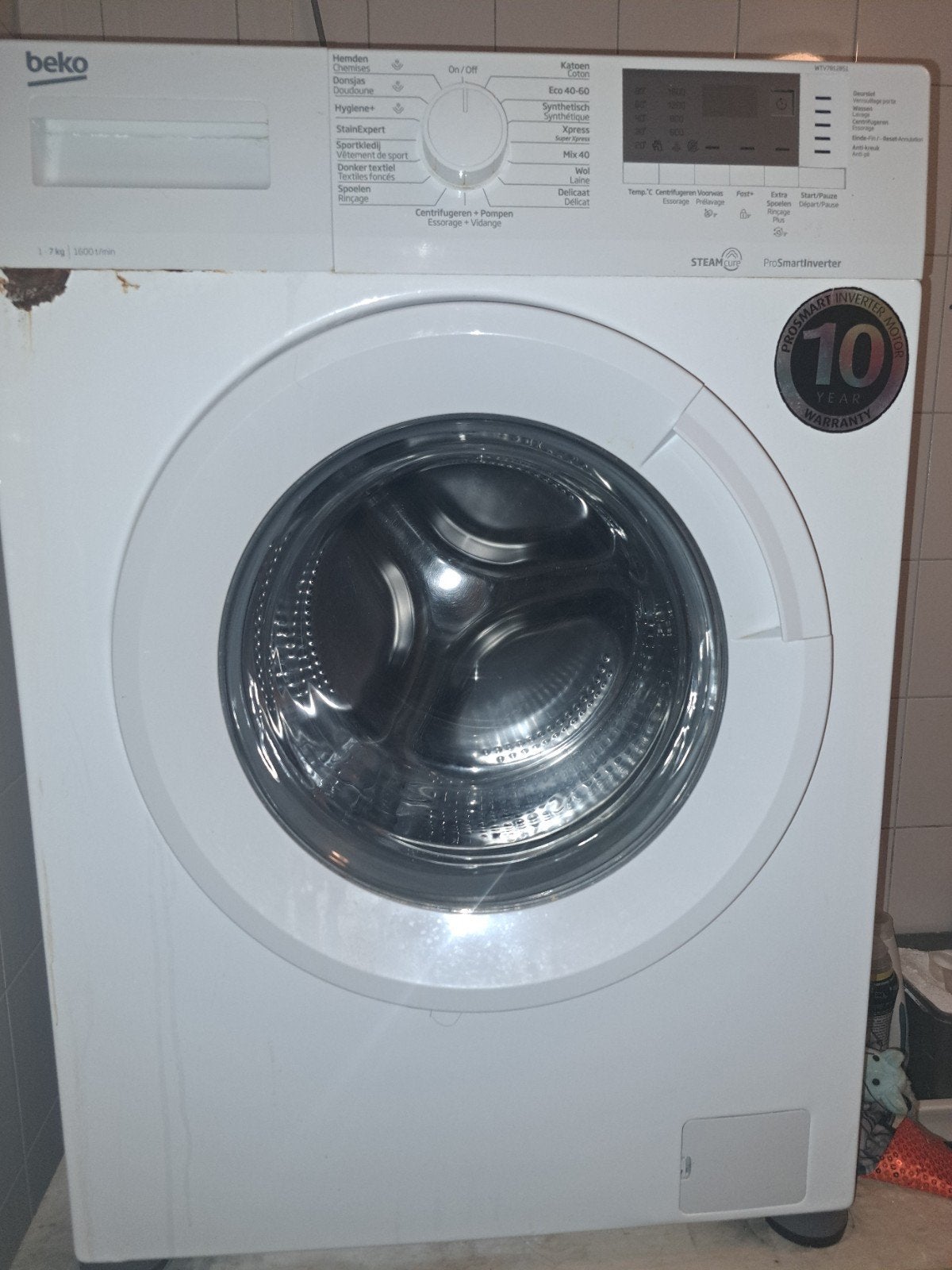 wasmachine, Witgoed en Apparatuur, Wasmachines, Ophalen, Gebruikt, 1200 tot 1600 toeren, 85 tot 90 cm
