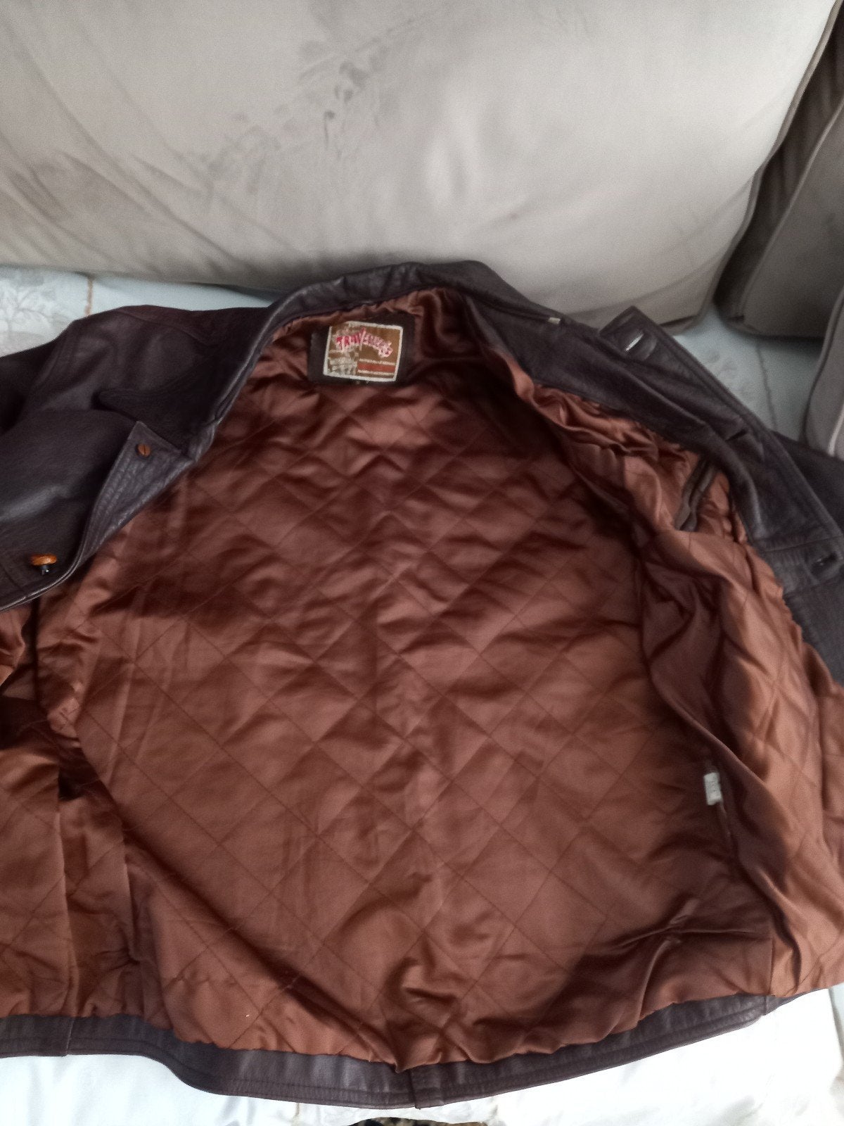 Vintage Leren Jas Bruin - Heren, Overige maten, Ophalen of Verzenden, Gedragen, Onbekend