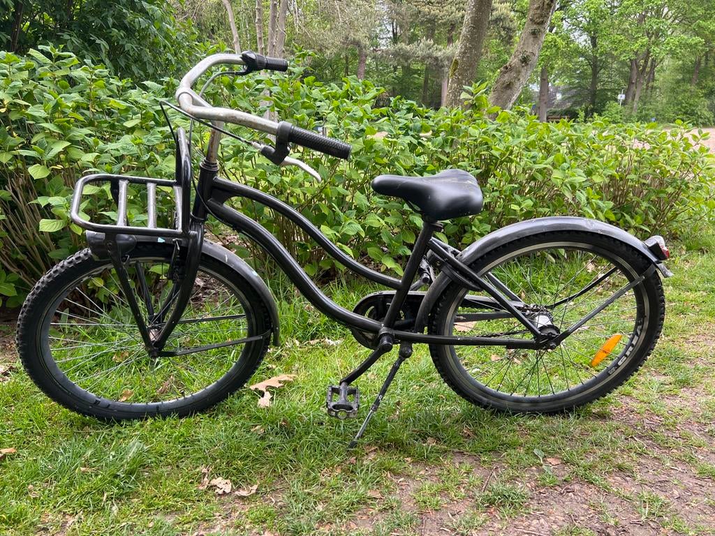 Kinderfiets 24 inch met terugtraprem - Mat zwart, Ophalen, Zo goed als nieuw