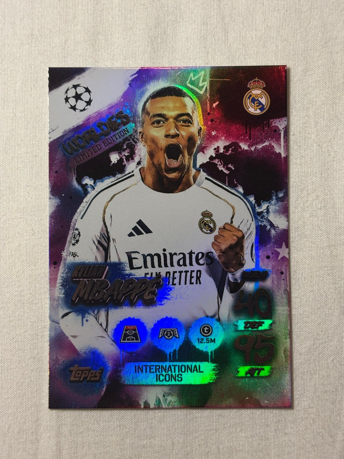 Kylian Mbappé Topps Match Attax Limited Edition, Ophalen of Verzenden, Zo goed als nieuw, Buitenlandse clubs, Spelerskaart