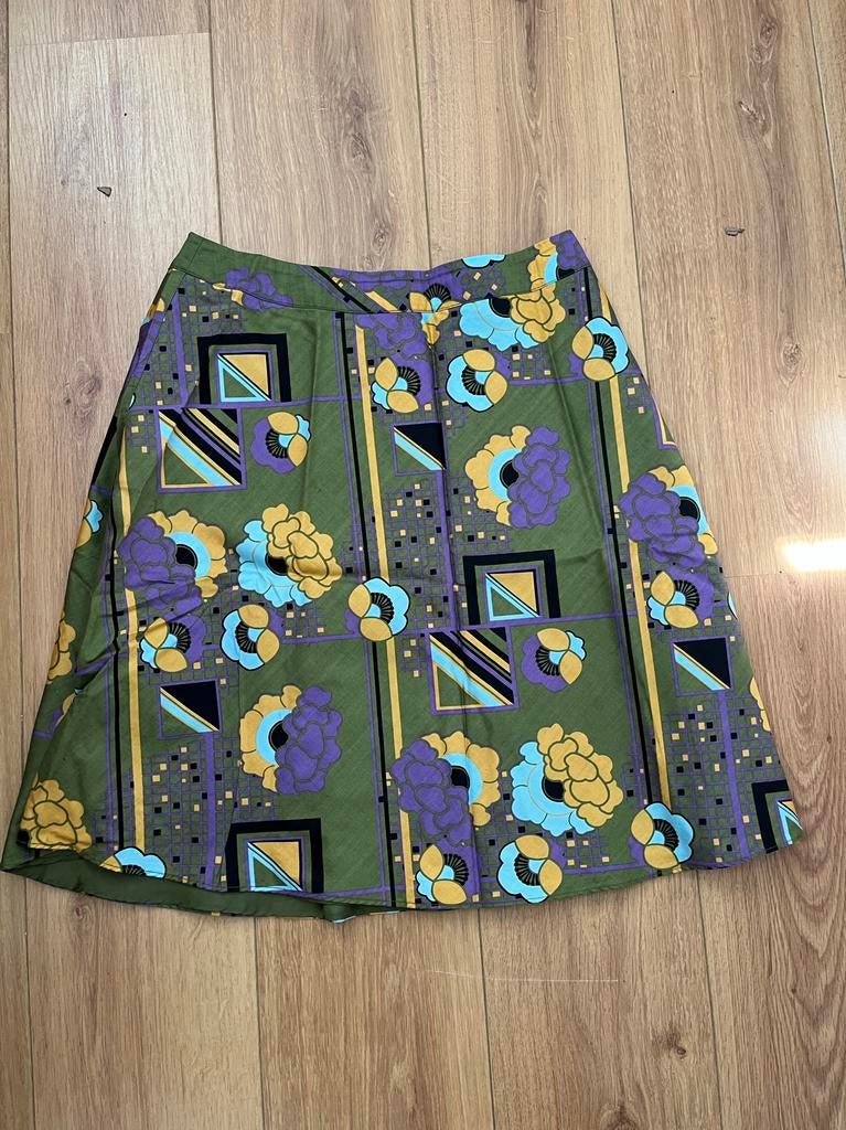 ICHI Groene rok met bloemenprint, maat S, Ophalen of Verzenden, Zo goed als nieuw, Knielengte, Maat 36 (S)