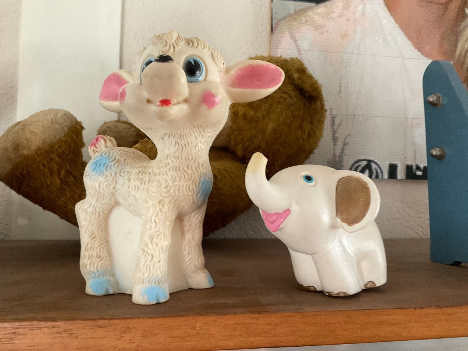 Vintage rubberen speelgoed: Lammetje en Olifantje, Ophalen of Verzenden, Gebruikt, Jongen of Meisje