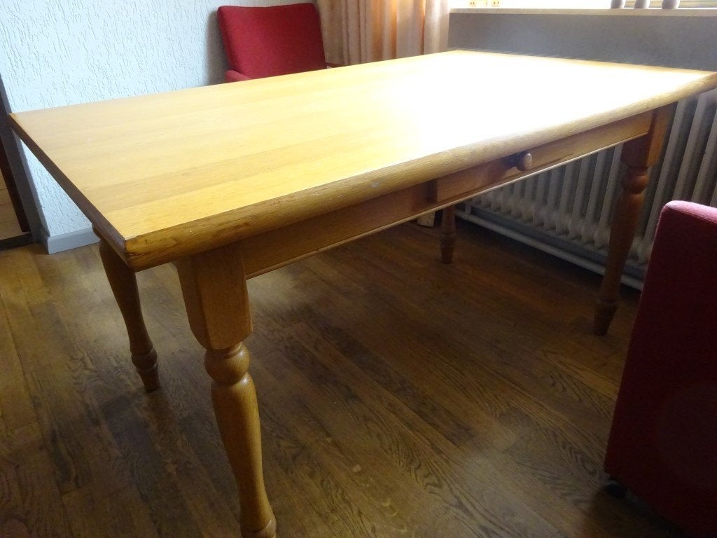 Tafel, Huis en Inrichting, Tafels | Eettafels, Ophalen, Gebruikt, 100 tot 150 cm, Eikenhout