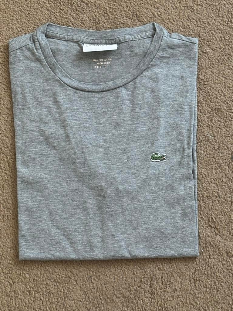Lacoste T-shirt Grijs - Maat L, Ophalen of Verzenden, Zo goed als nieuw, Maat 48/50 (M), Grijs