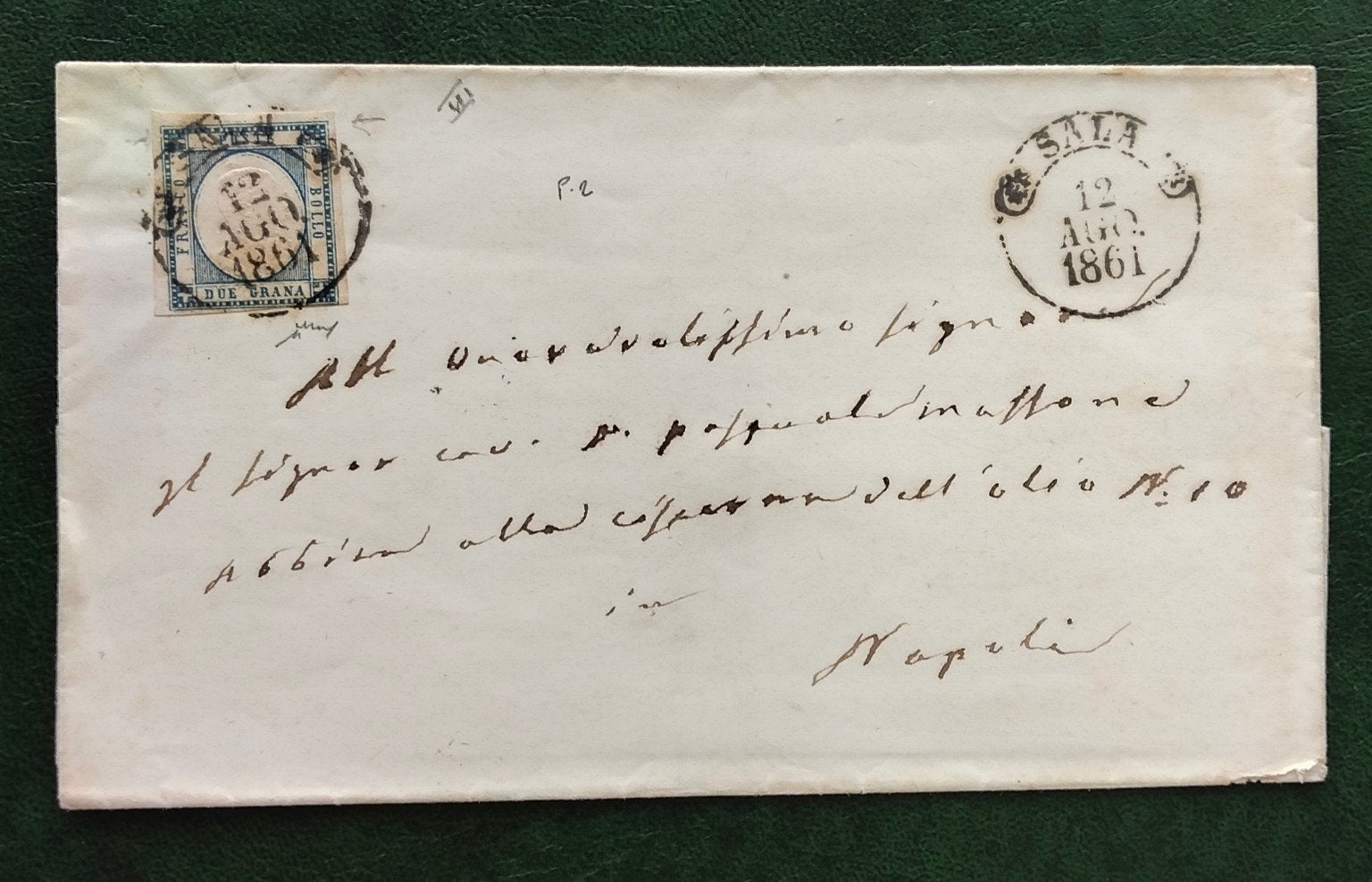 ITALIË - NAPOLI 1861 brief Sala Sa20, Postzegels en Munten, Brieven en Enveloppen | Buitenland, Verzenden, Brief