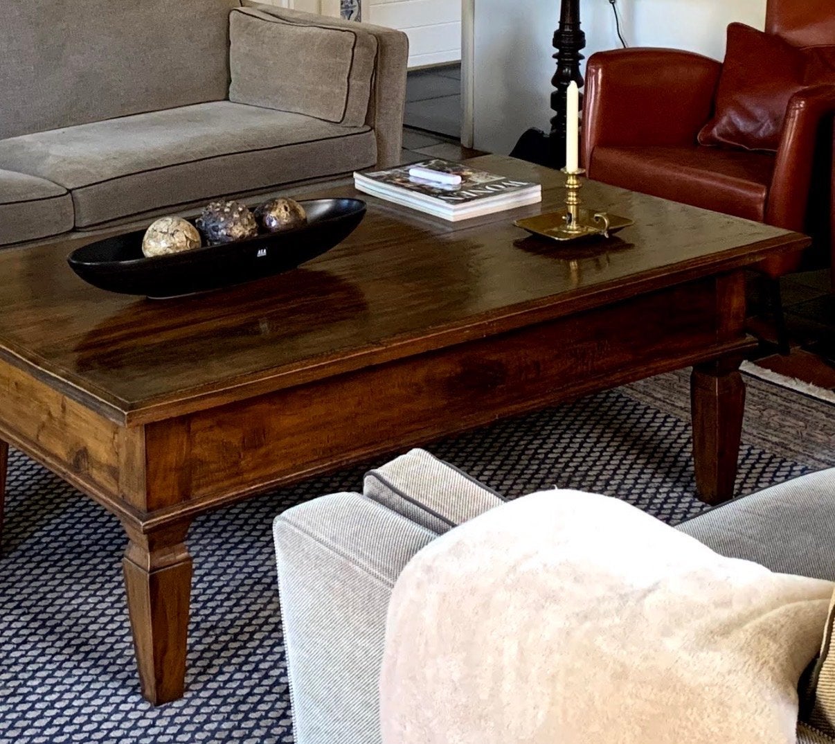 Antieke salontafel met drie lades, Antiek en Kunst, Antiek | Meubels | Tafels, Ophalen