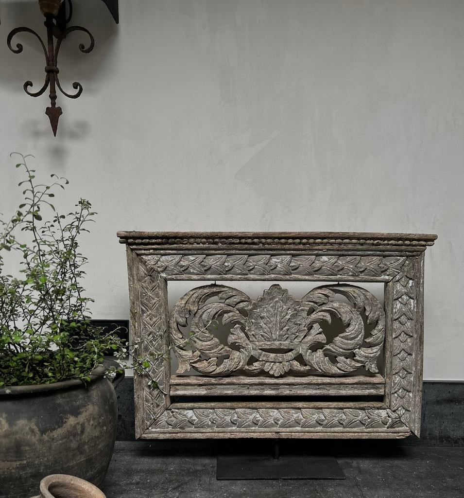 Oud houten paneel op voet sober sleets imperfect, Antiek en Kunst, Ophalen of Verzenden