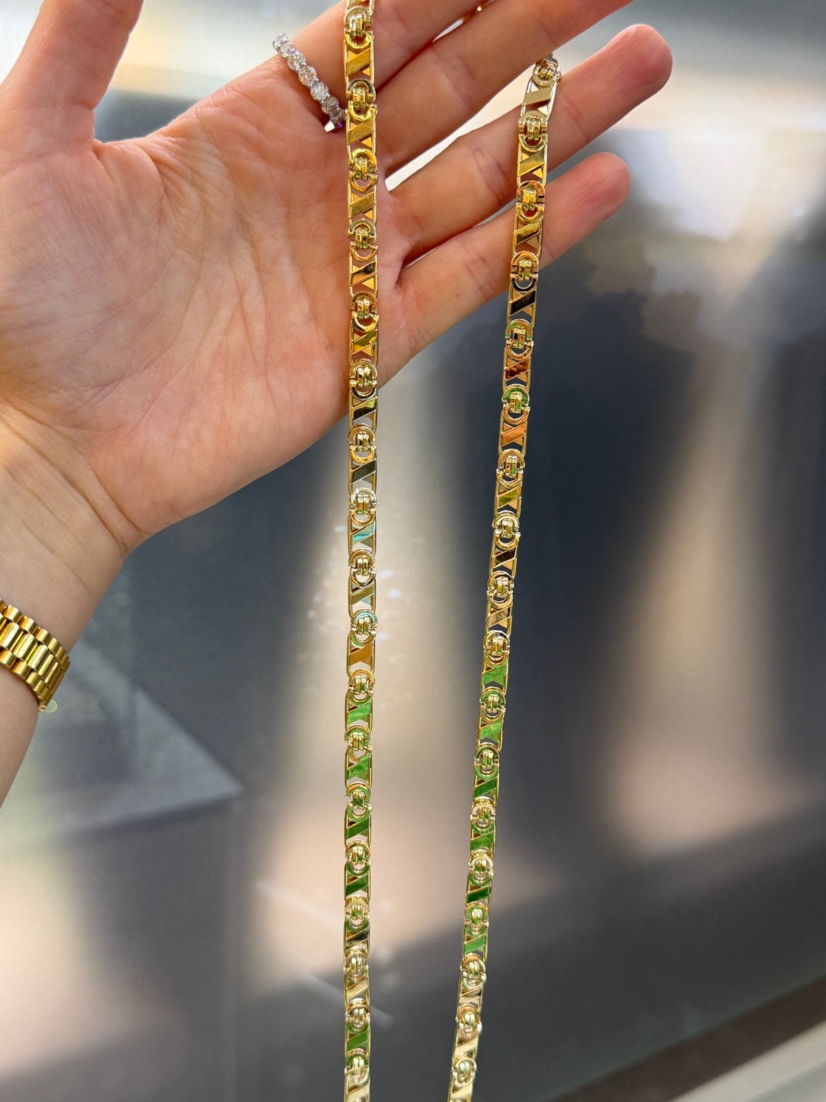 14KT Goud - 39.4 Gram - Ketting - PLATTE KONING, Sieraden, Tassen en Uiterlijk, Kettingen, Ophalen, Nieuw, Goud