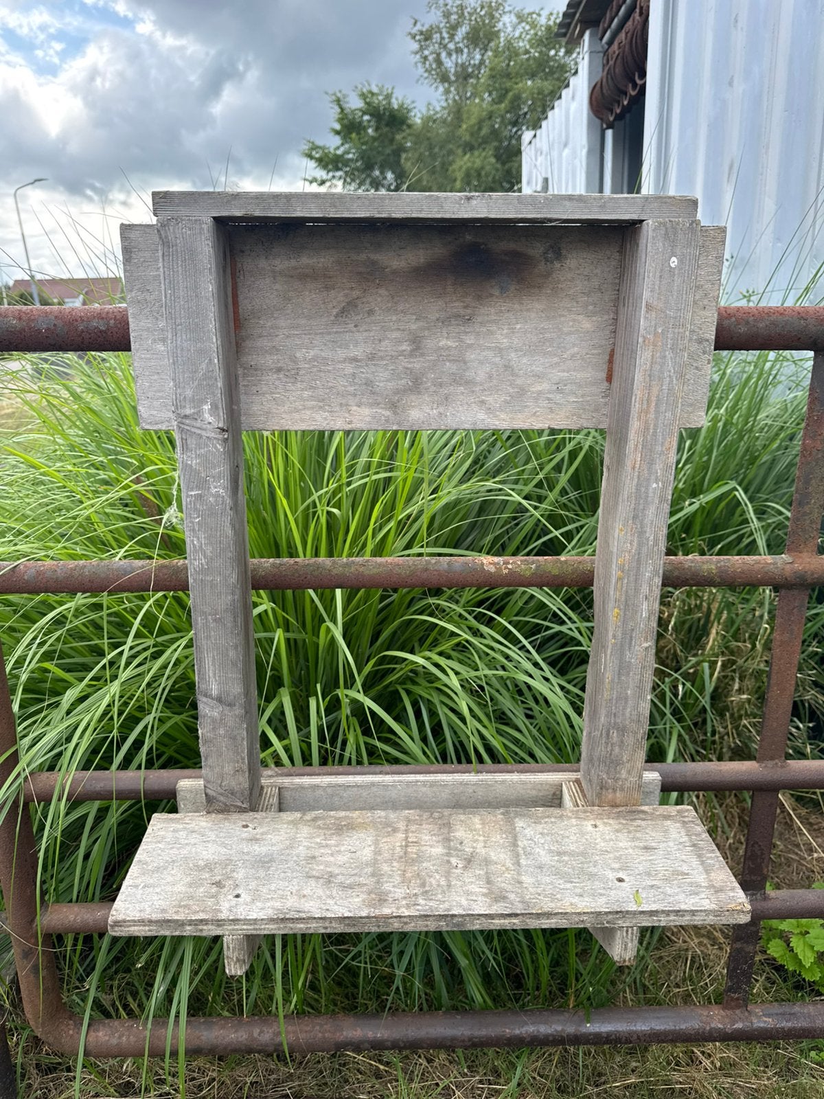 Rietdekkerstoeltjes hout vintage wandrek, Antiek en Kunst, Curiosa en Brocante, Ophalen