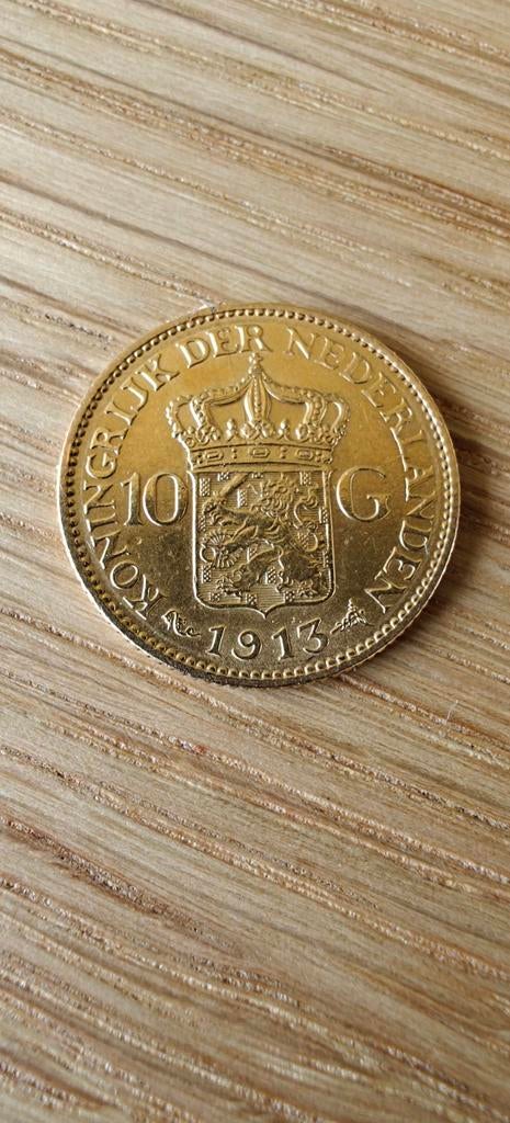 Gouden tientje 1913 Koningin Wilhelmina, Postzegels en Munten, Ophalen of Verzenden