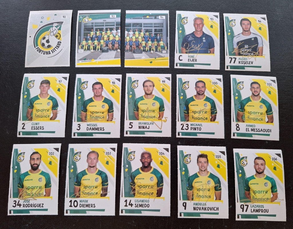 Complete set stickers Fortuna Sittard 2018-19, Ophalen of Verzenden, Zo goed als nieuw, Overige binnenlandse clubs, Poster, Plaatje of Sticker