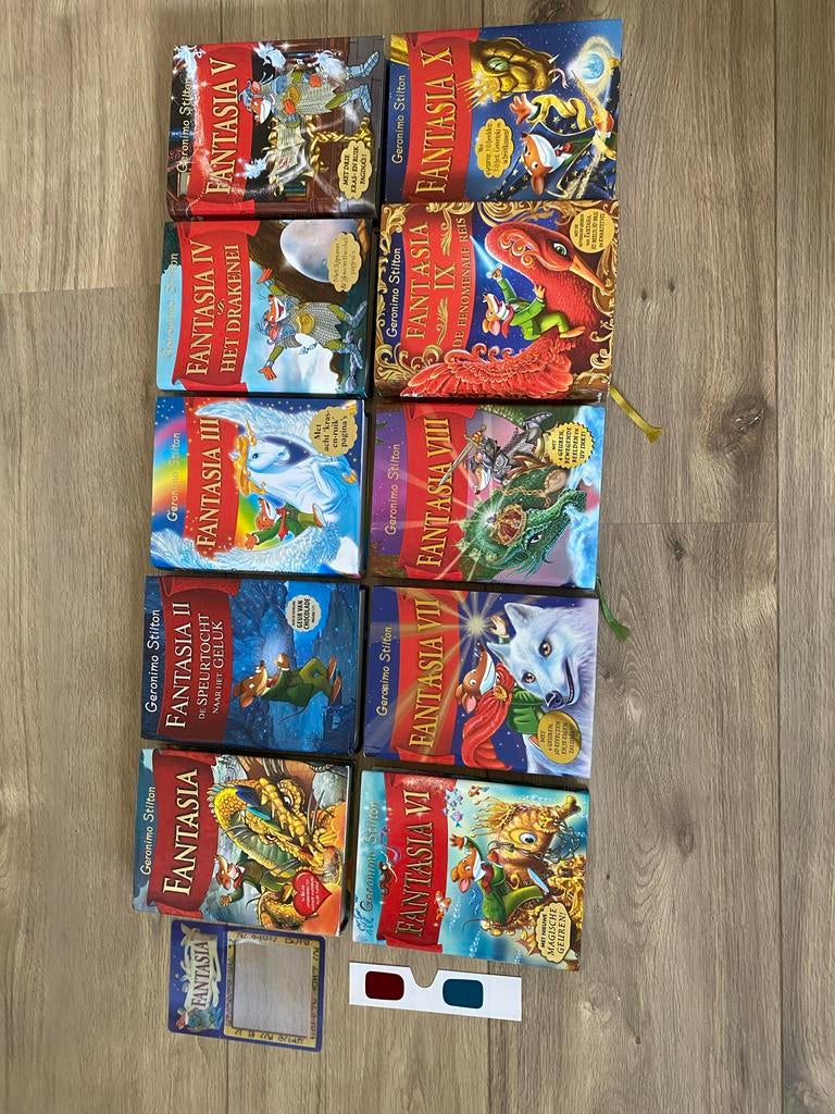 Geronimo Stilton Fantasia Boekenreeks (10 delen) + 3D bril, Boeken, Ophalen of Verzenden, Zo goed als nieuw, Fictie algemeen