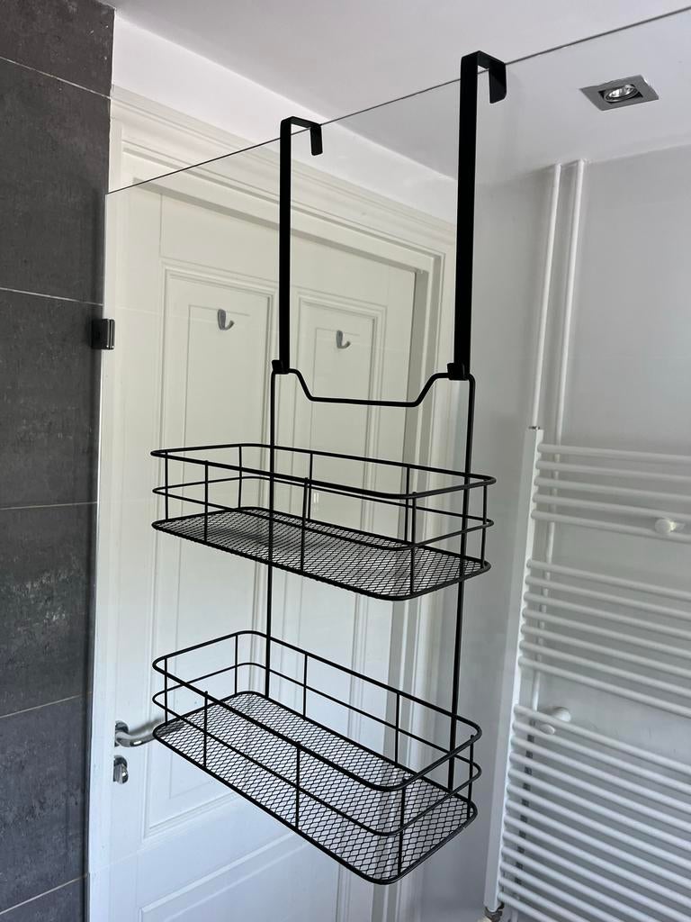 Zwart metalen hang doucherekje - 2 lagen - 38x31 cm, Ophalen of Verzenden, Zo goed als nieuw
