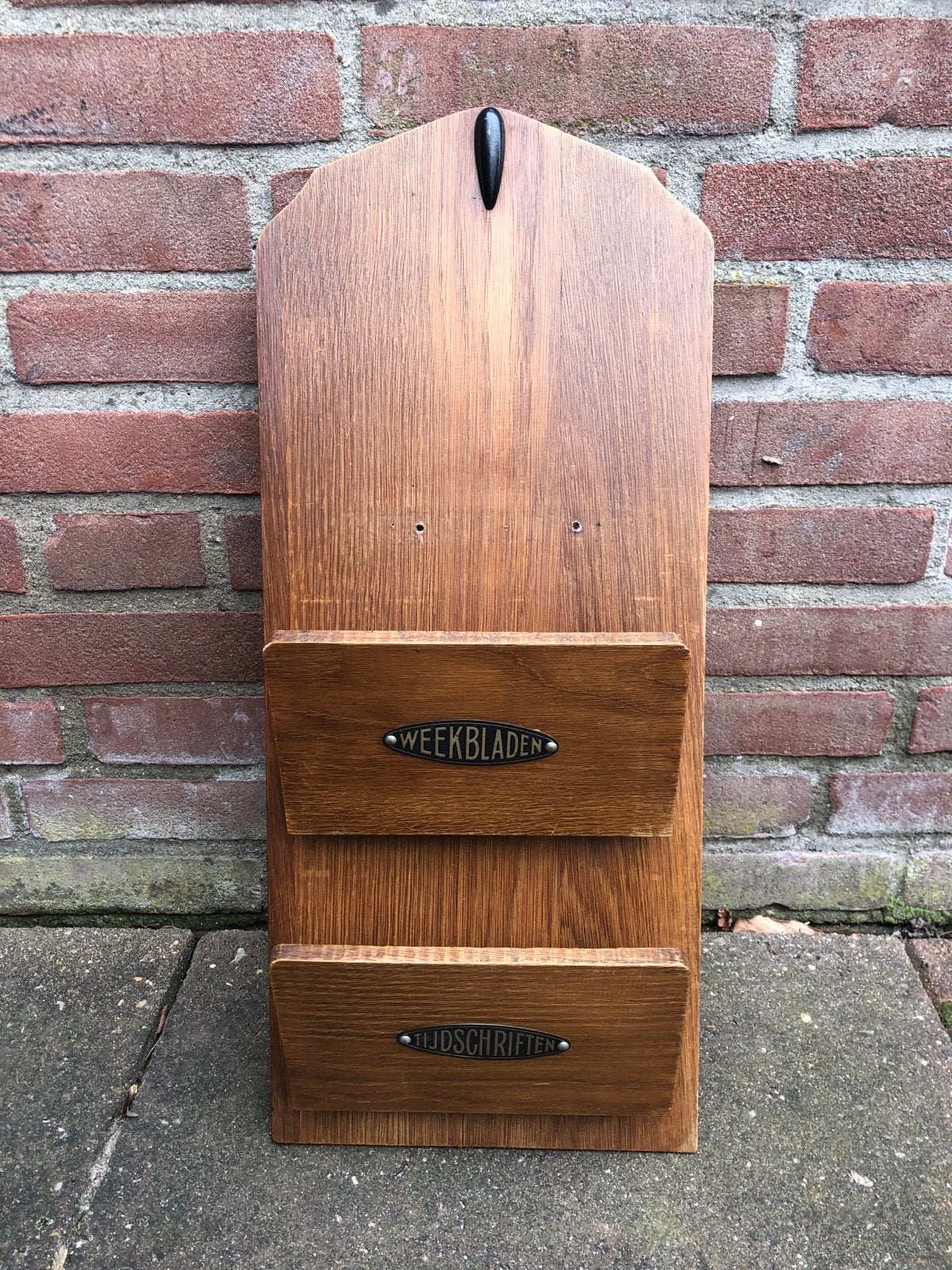 Vintage houten lectuur houder, Ophalen of Verzenden