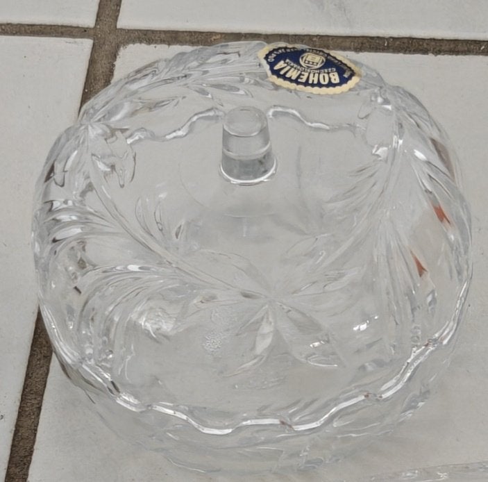 Bohemia Kristallen Bonbonnière met Deksel Vintage snoeppot, Ophalen