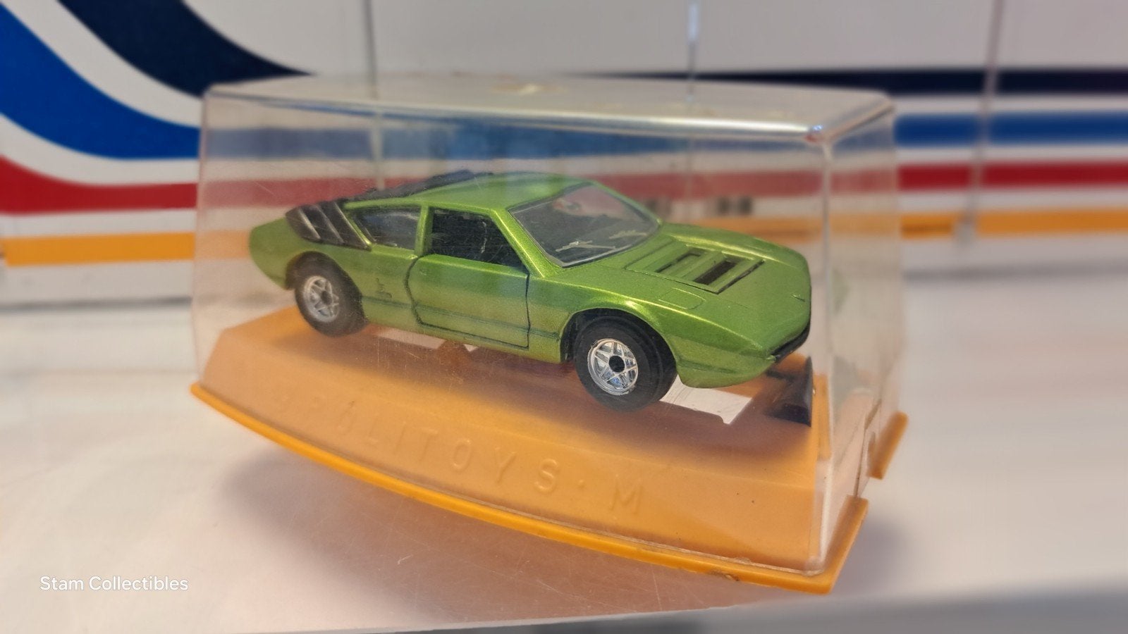 Politoys M22 Lamborghini Urraco Green Metallic, Overige merken, Auto, Ophalen of Verzenden, Zo goed als nieuw