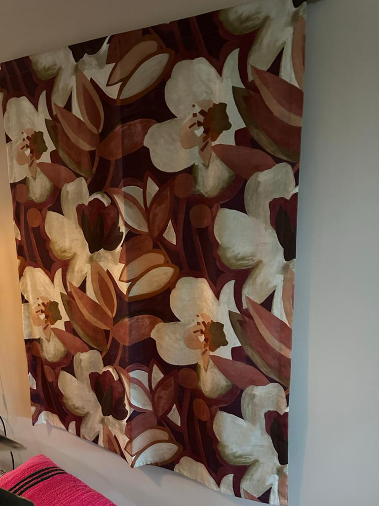 Wanddoek met bloemenprint 140x110 cm, Gebruikt, Meerkleurig, Ophalen of Verzenden, Modern