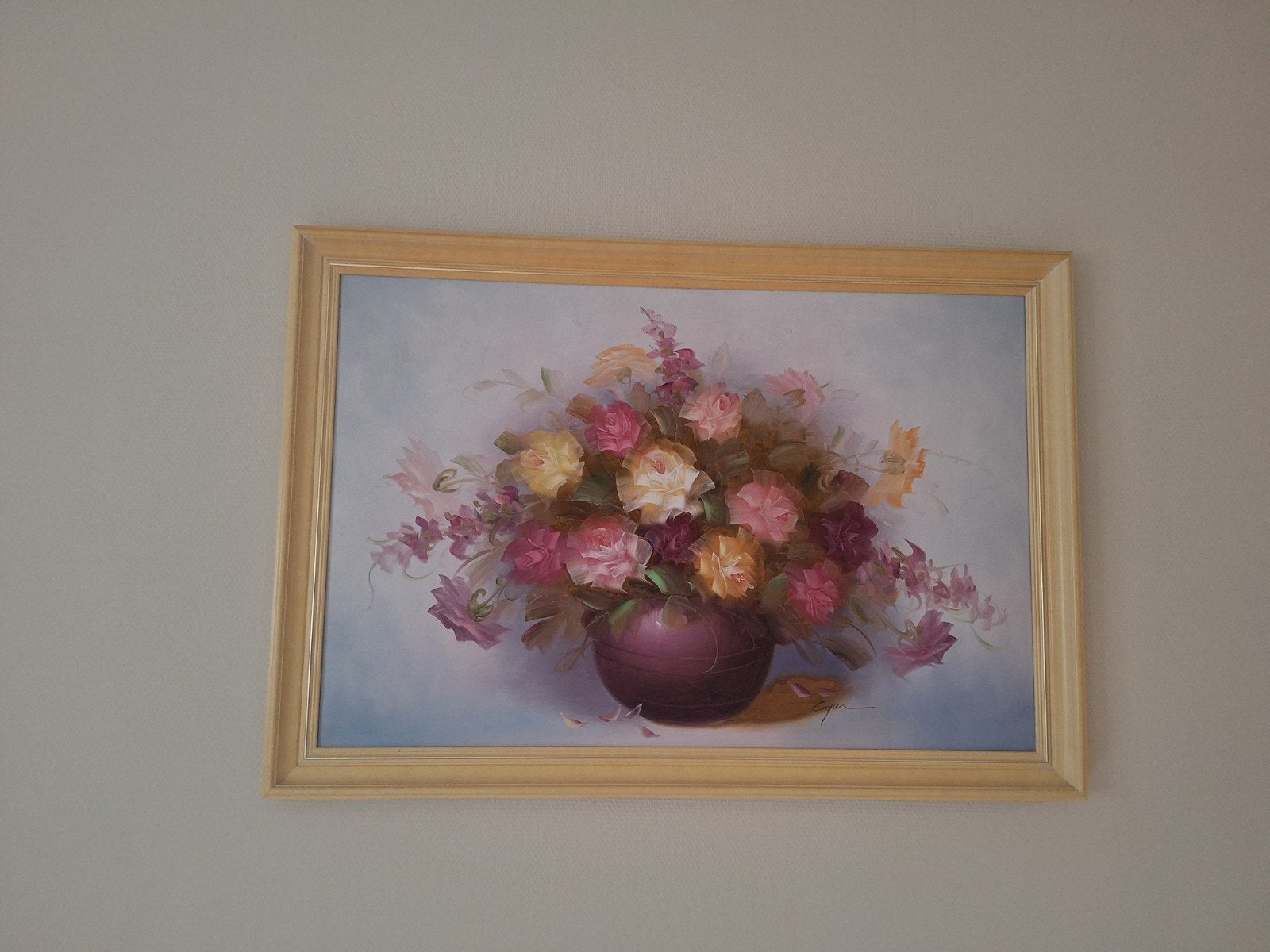 Schilderij bloemen, Ophalen, Zo goed als nieuw, Schilderij