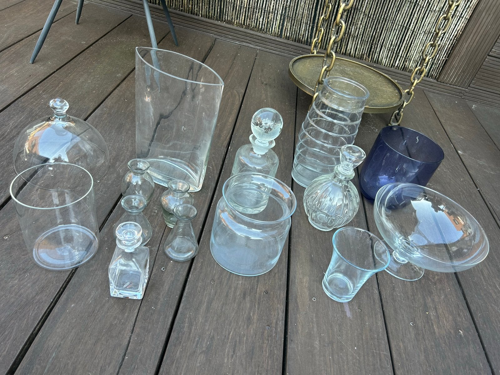 Diverse glazen vazen en karaffen - Decoratie set, Ophalen of Verzenden
