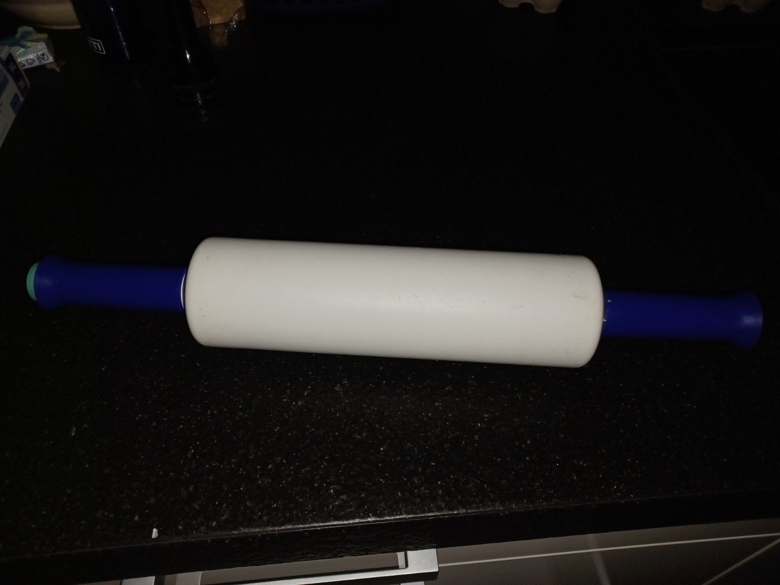 Witte deegroller met blauwe handvatten, Kunststof, Ophalen of Verzenden, Wit, Overige typen