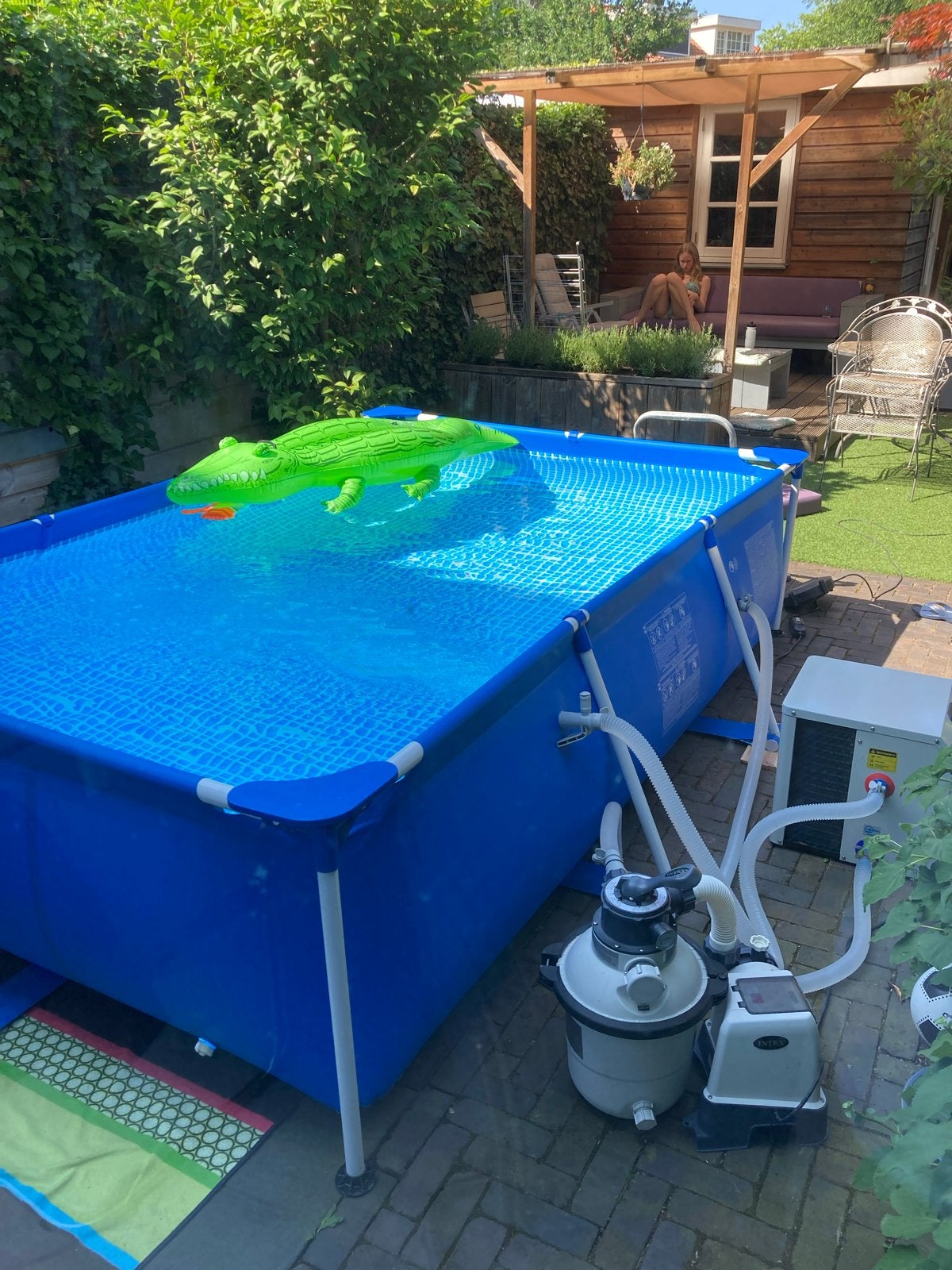 3,5kW Warmtepomp Poolstyle + Intex zwembad en zandfilterpomp, Ophalen, Gebruikt, 200 tot 300 cm, 80 tot 120 cm