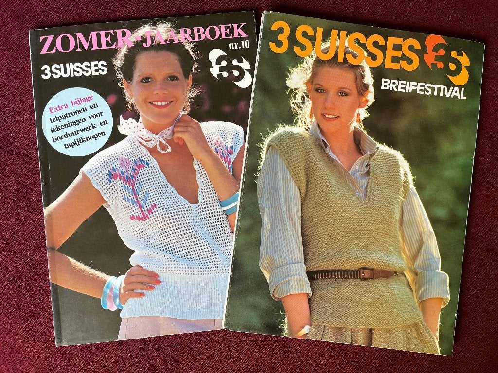 3 Suisses Handwerkboeken – Breifestival 1979/80 & Zomerboek, Ophalen of Verzenden, Gebruikt, Breien of Haken, Patroon of Boek