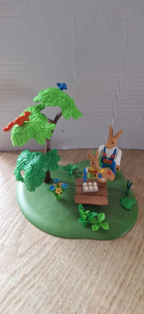 Playmobil paassetje paashaas boom eiren verven eekhoorn, Ophalen of Verzenden, Gebruikt, Complete set