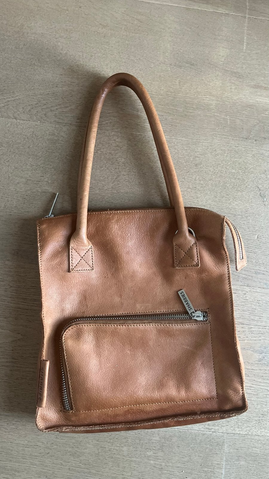 Shabbies leren handtas - Zo goed als nieuw, Ophalen of Verzenden, Zo goed als nieuw, Bruin, Handtas