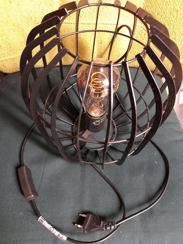 TAFEL-SCHEMERLAMP MET LEDLAMP., Ophalen, Gebruikt, Inclusief lichtbron, 25 cm