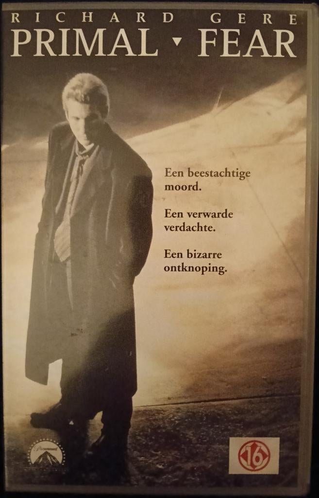 Primal Fear vhs, Vanaf 16 jaar, Ophalen of Verzenden, Zo goed als nieuw, Horror