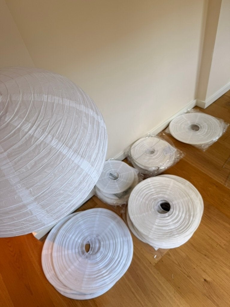 Witte lampionnen (decoratie bruiloft), Hobby en Vrije tijd, Ophalen, Zo goed als nieuw, Versiering, Geboorte of Huwelijk