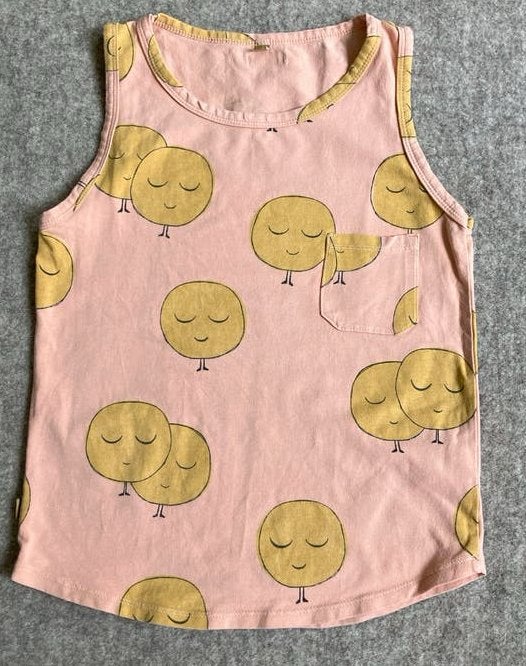 Lötiekids roze mouwloze top met print maat 6-7 jaar, Verzenden, Zo goed als nieuw, Meisje, Shirt of Longsleeve
