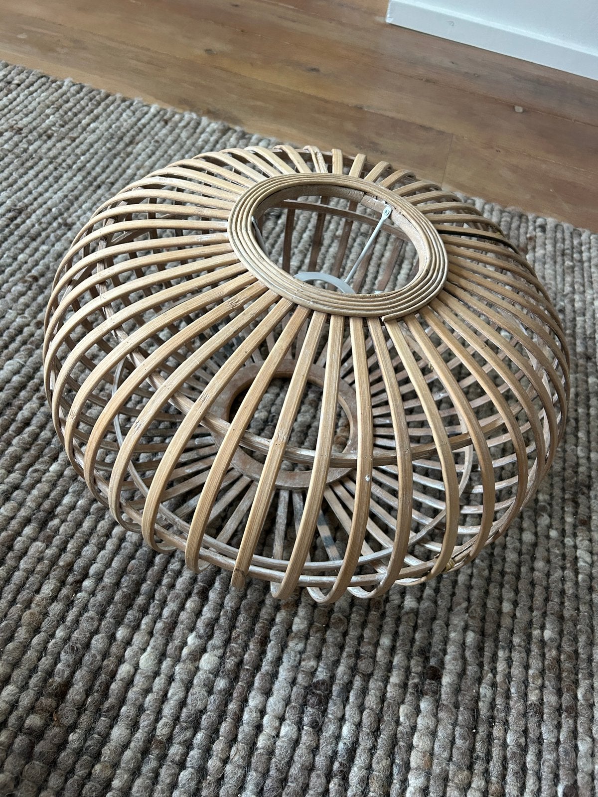 Bamboe hanglamp zgan, Ophalen, Zo goed als nieuw, Rond