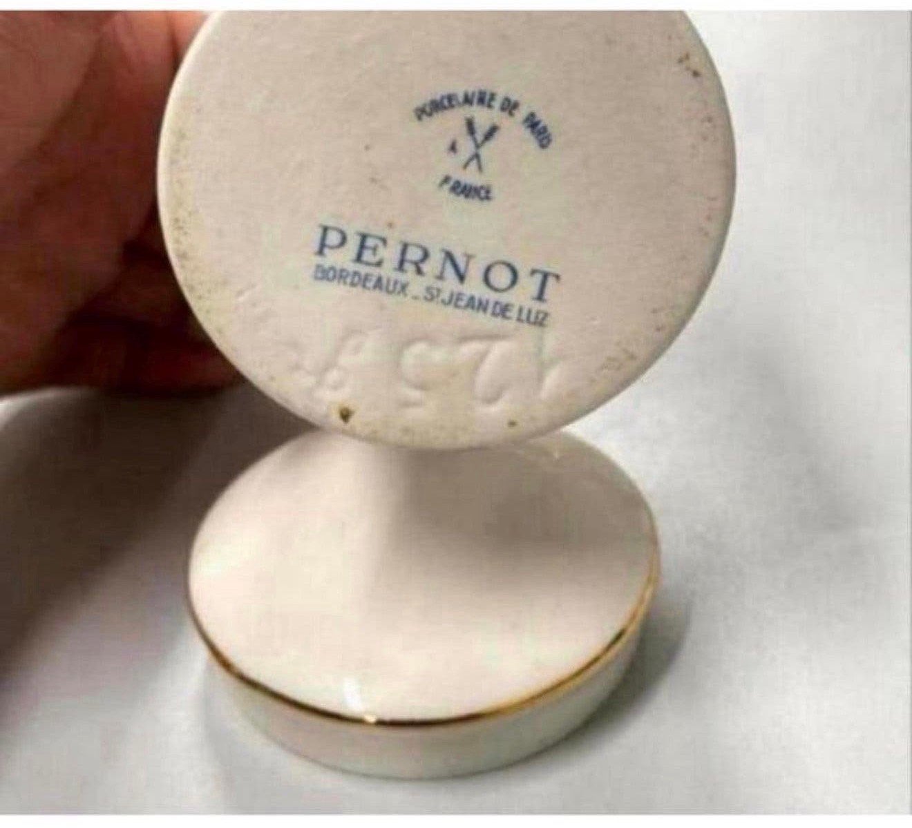Koets antiek servies pot potje Pernot Paris Porselein wit, Ophalen of Verzenden
