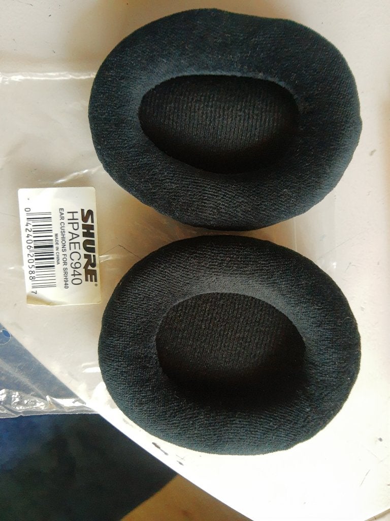 earpads Shure HPAEC940 fluwelen oorkussens, Audio, Tv en Foto, Koptelefoons, Shure, Ophalen of Verzenden, Zo goed als nieuw, Over-ear