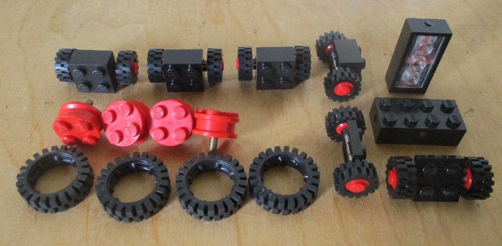 Lego 837 wielen en banden, Ophalen of Verzenden, Gebruikt, Complete set, Lego