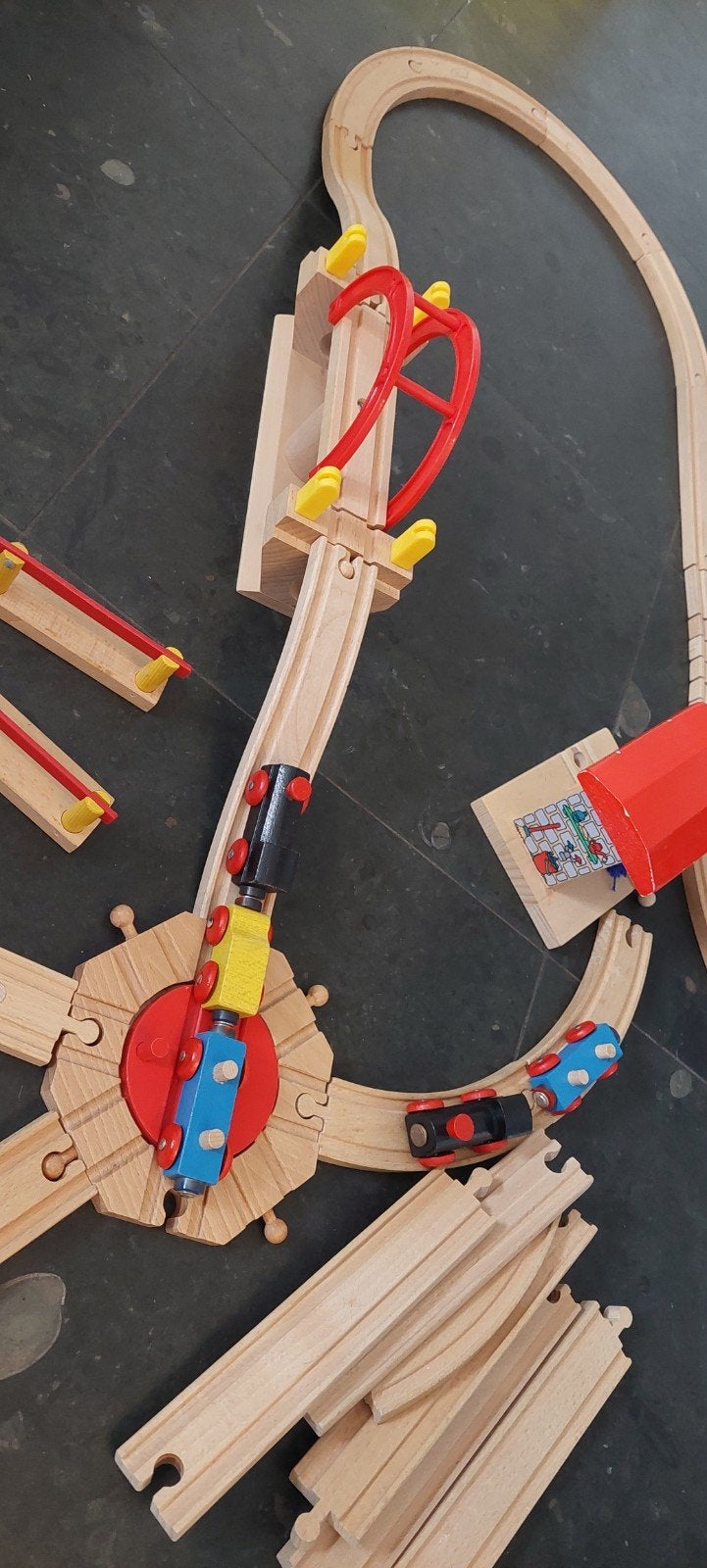 Heros Houten Treinset met Draaischijf en Brug - Gebruikt, Ophalen, Gebruikt