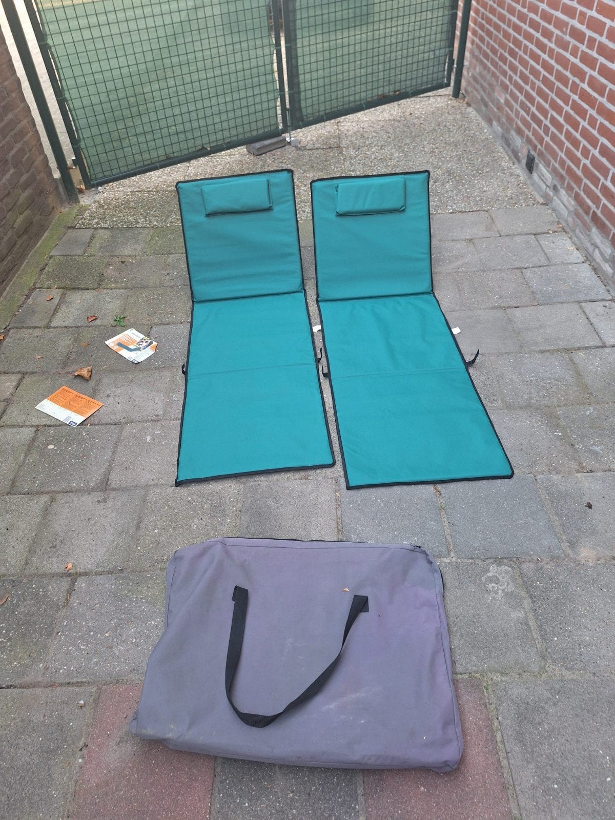 2 nieuwe opvouwbare strandmatten in tas, Ophalen, Nieuw, Inklapbaar