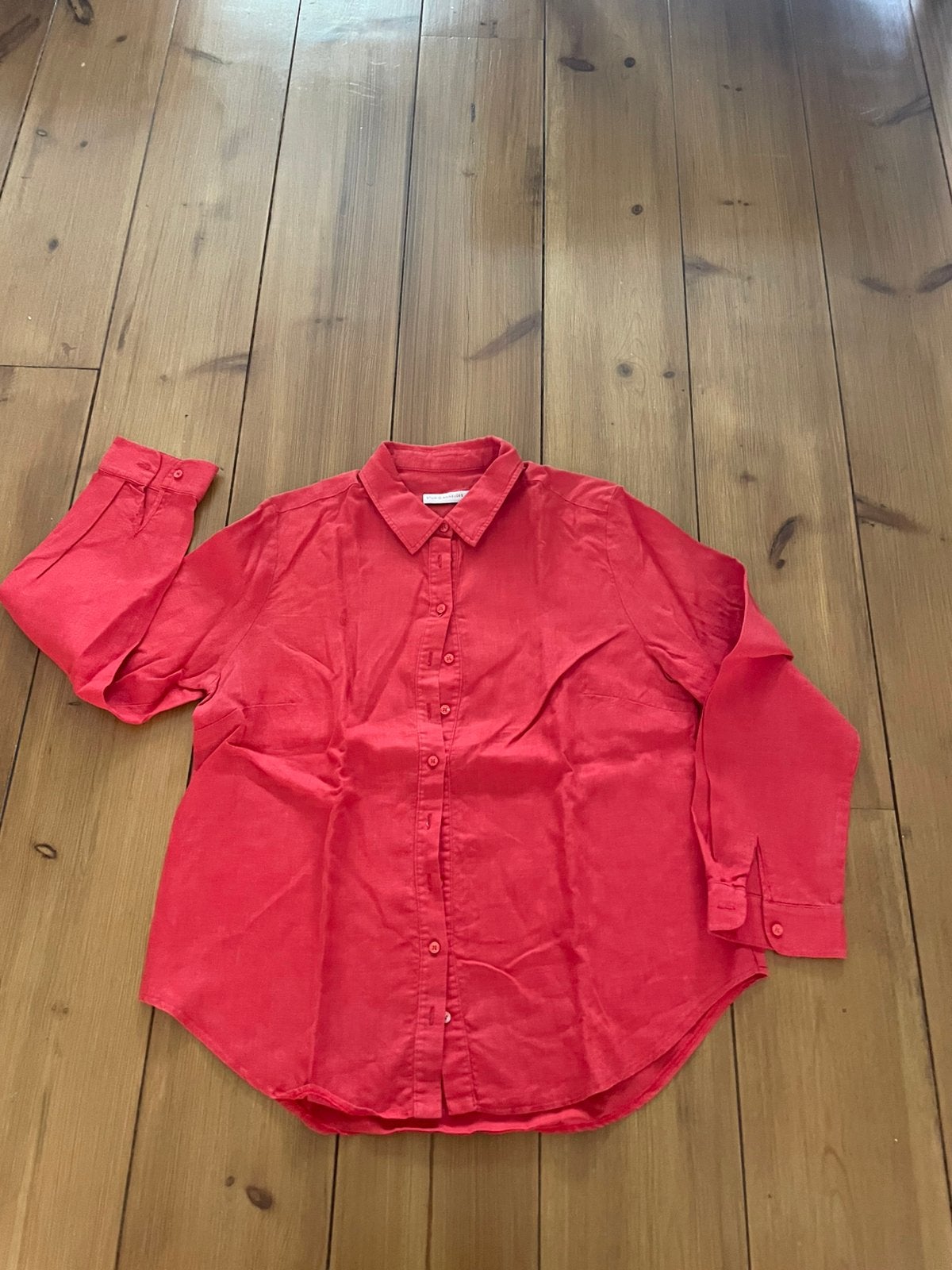 Leuke rode linnen blouse Studio Anneloes, L/XL, Verzenden, Maat 42/44 (L), Rood