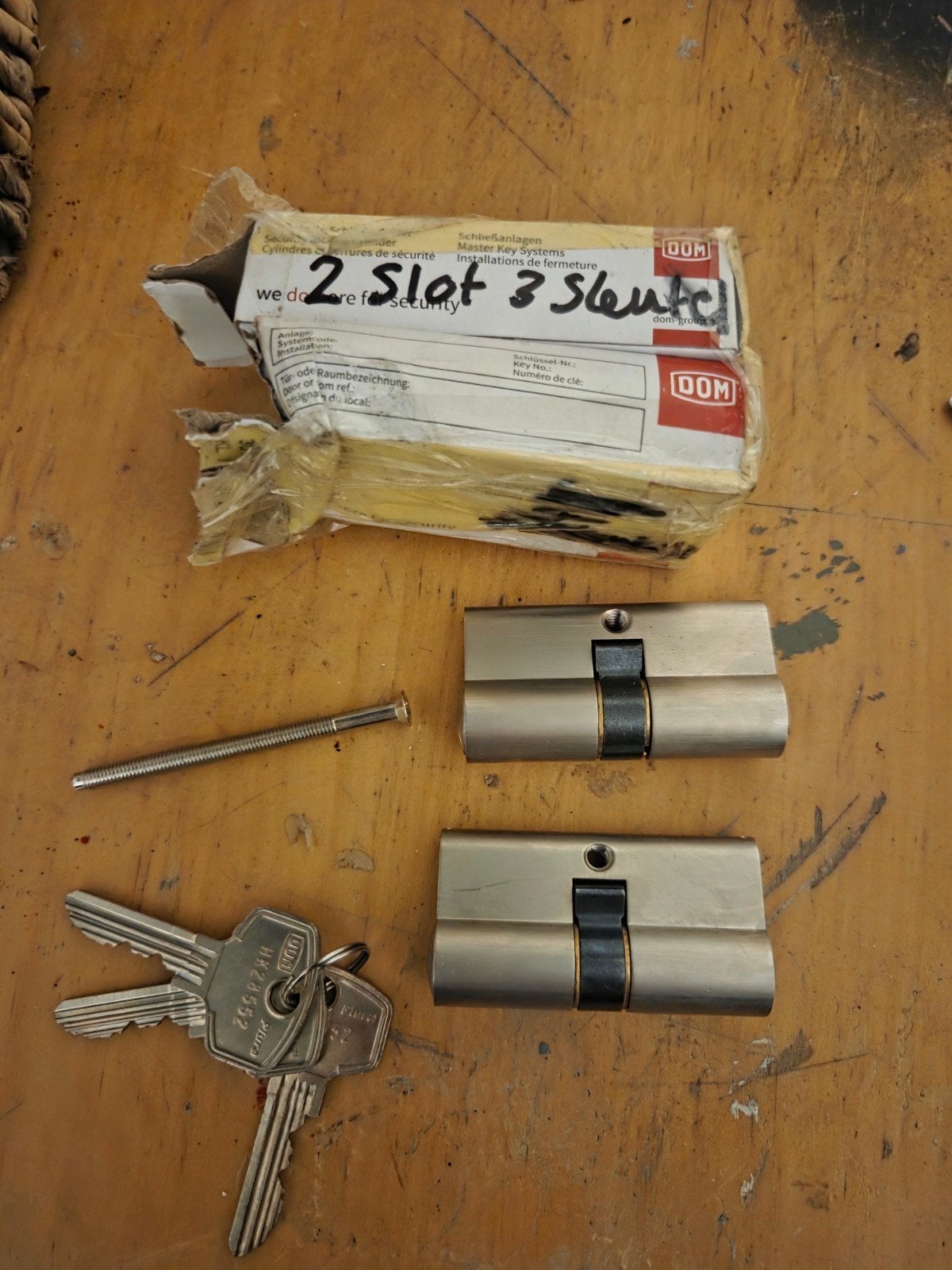 set cilinder sloten, Ophalen, Rvs, Slot