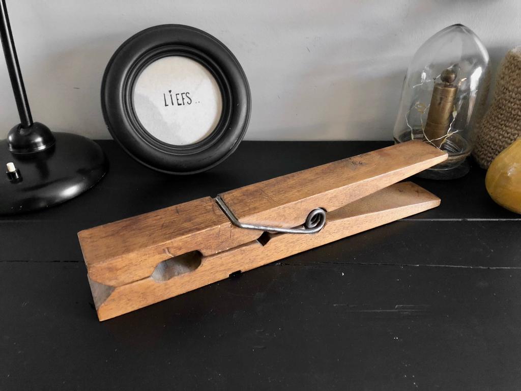 Vintage Mega Houten Wasknijper Prototype, Showmodel, Antiek en Kunst, Ophalen