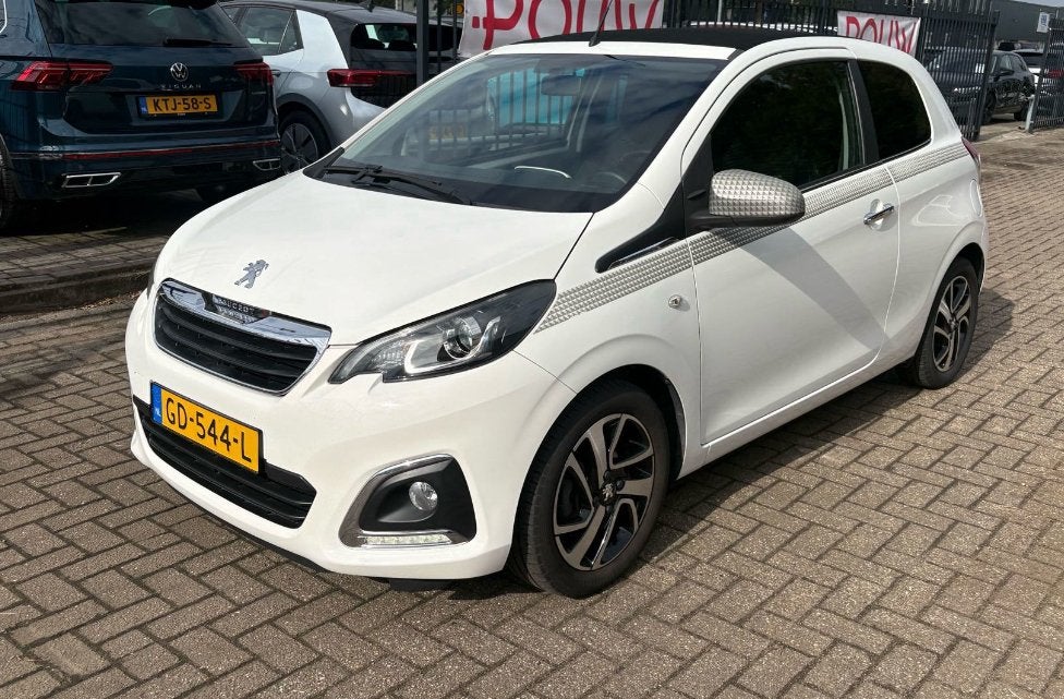 Peugeot 108 1.0 12V E-vti TOP Cabriolet Clima cruisecontrol, Auto's, Voorwielaandrijving, Stof, Zwart, Cabriolet