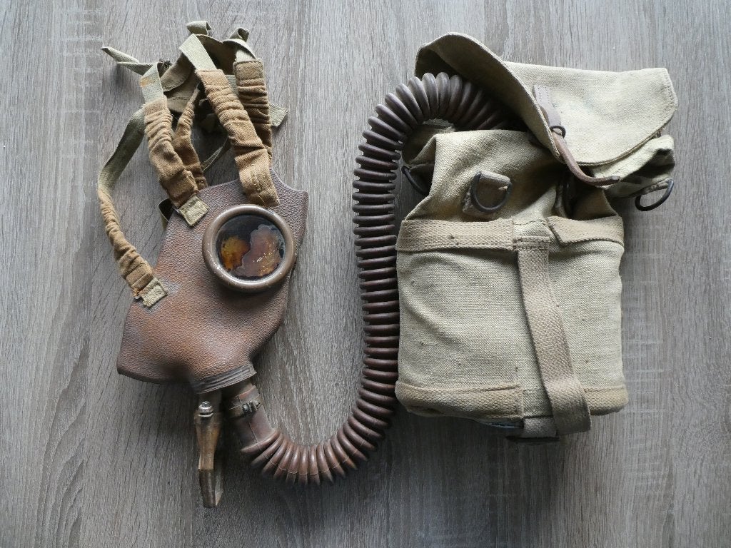 Vooroorlogs Belgisch gasmasker, 1934, Ophalen of Verzenden, Landmacht, Overige gebieden, Kleding of Schoenen