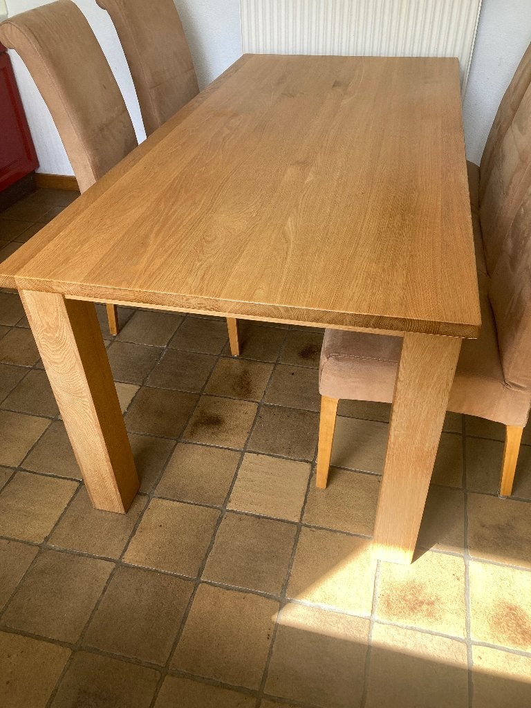 Eikenhouten eettafel - 190x90 cm, Ophalen, Gebruikt, Eikenhout, 50 tot 100 cm