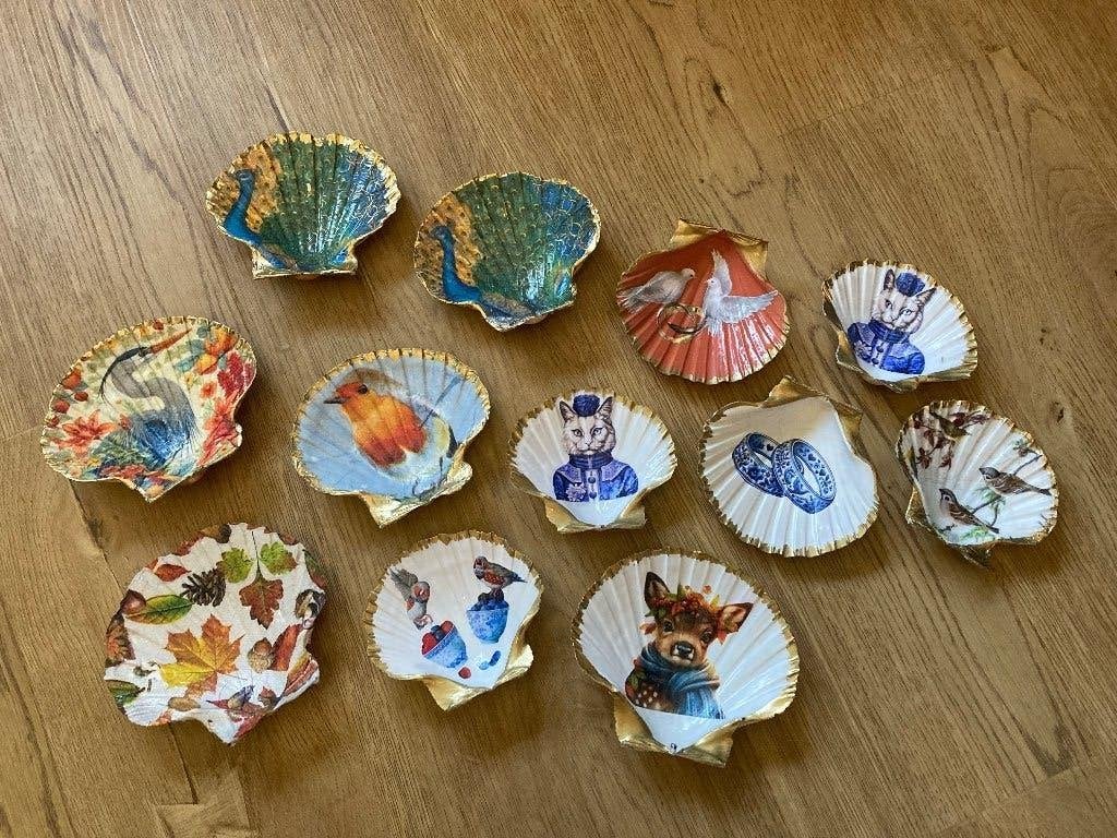 Gedecoreerde schelp, Ophalen of Verzenden, Handgemaakt