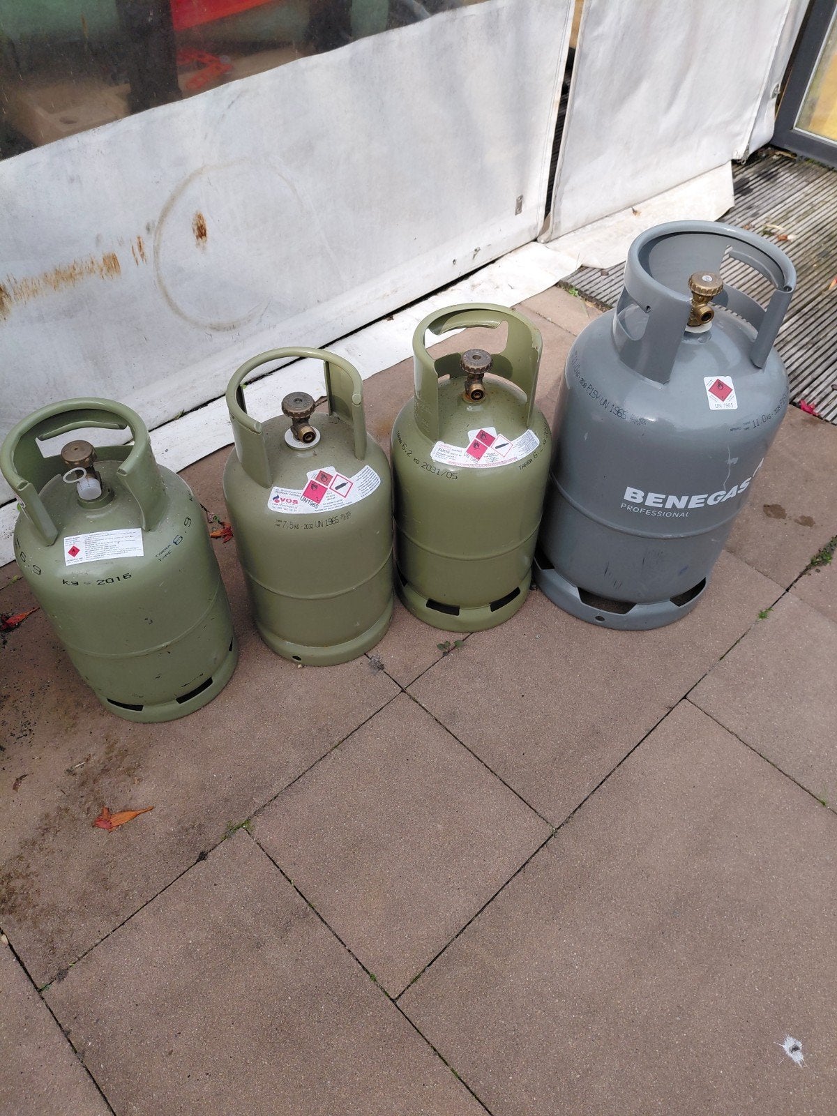gasflessen, Ophalen, Gebruikt